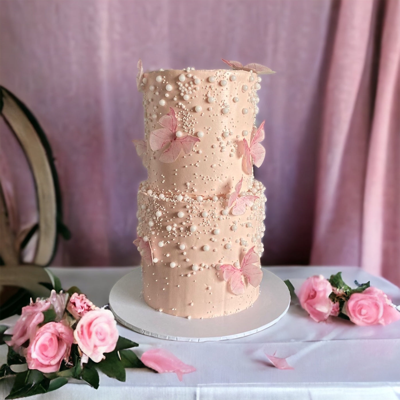 Two Tier Pearl Cake