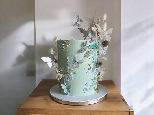 Whimsical butterfly cake