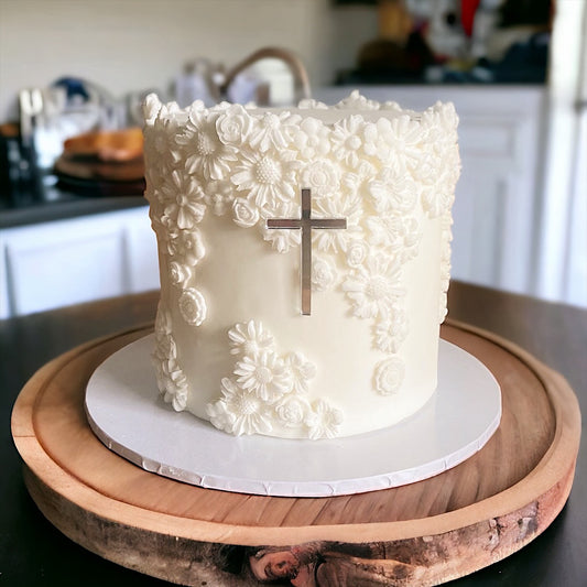 White Christening cake