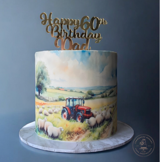 Watercolour Scene cake