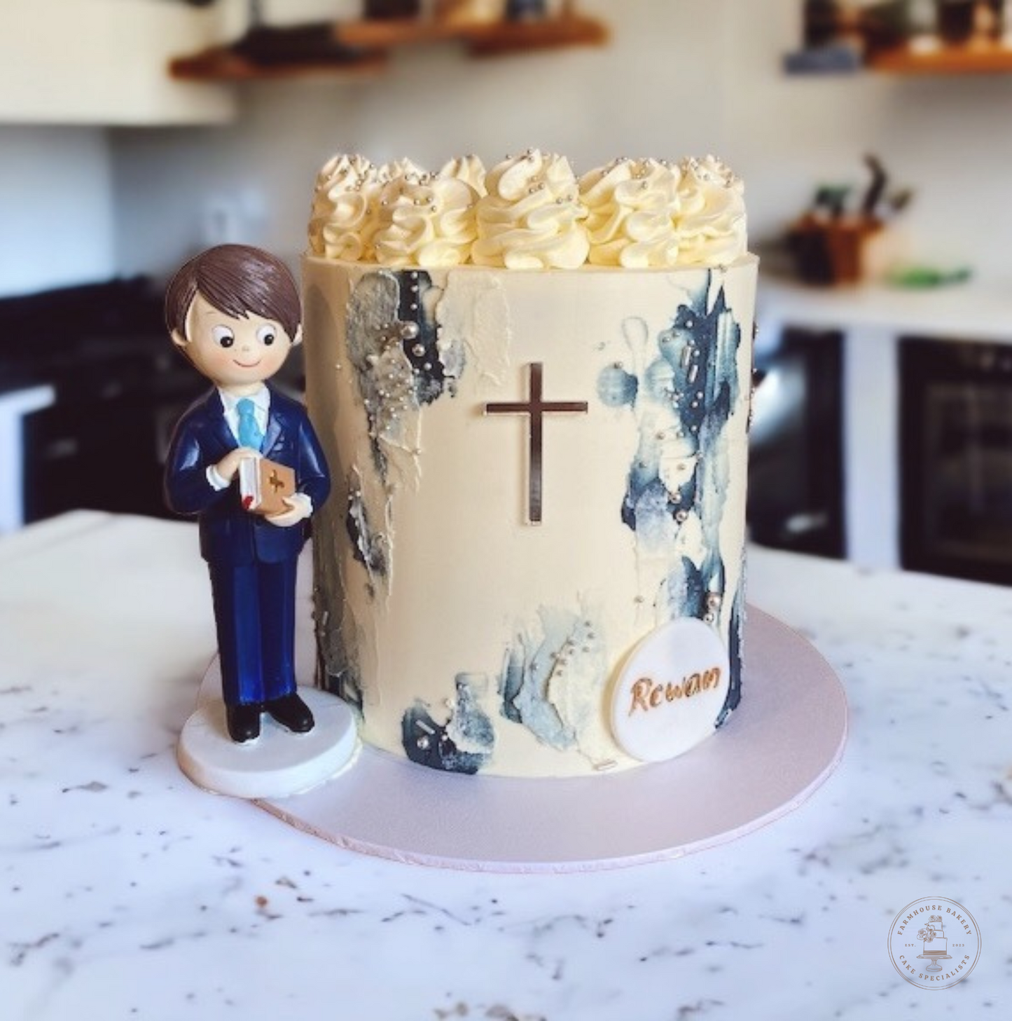 Communion cake with figurine