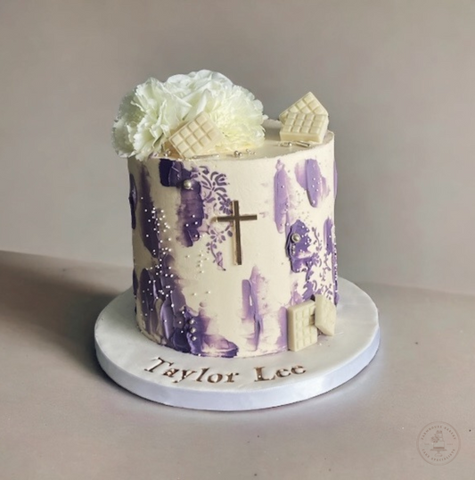 Purple communion cake