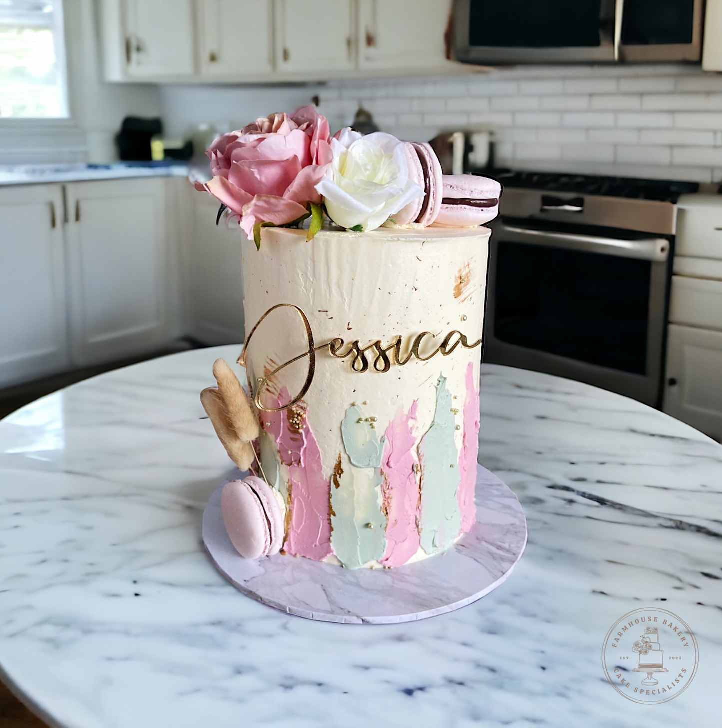 Two toned, floral cake