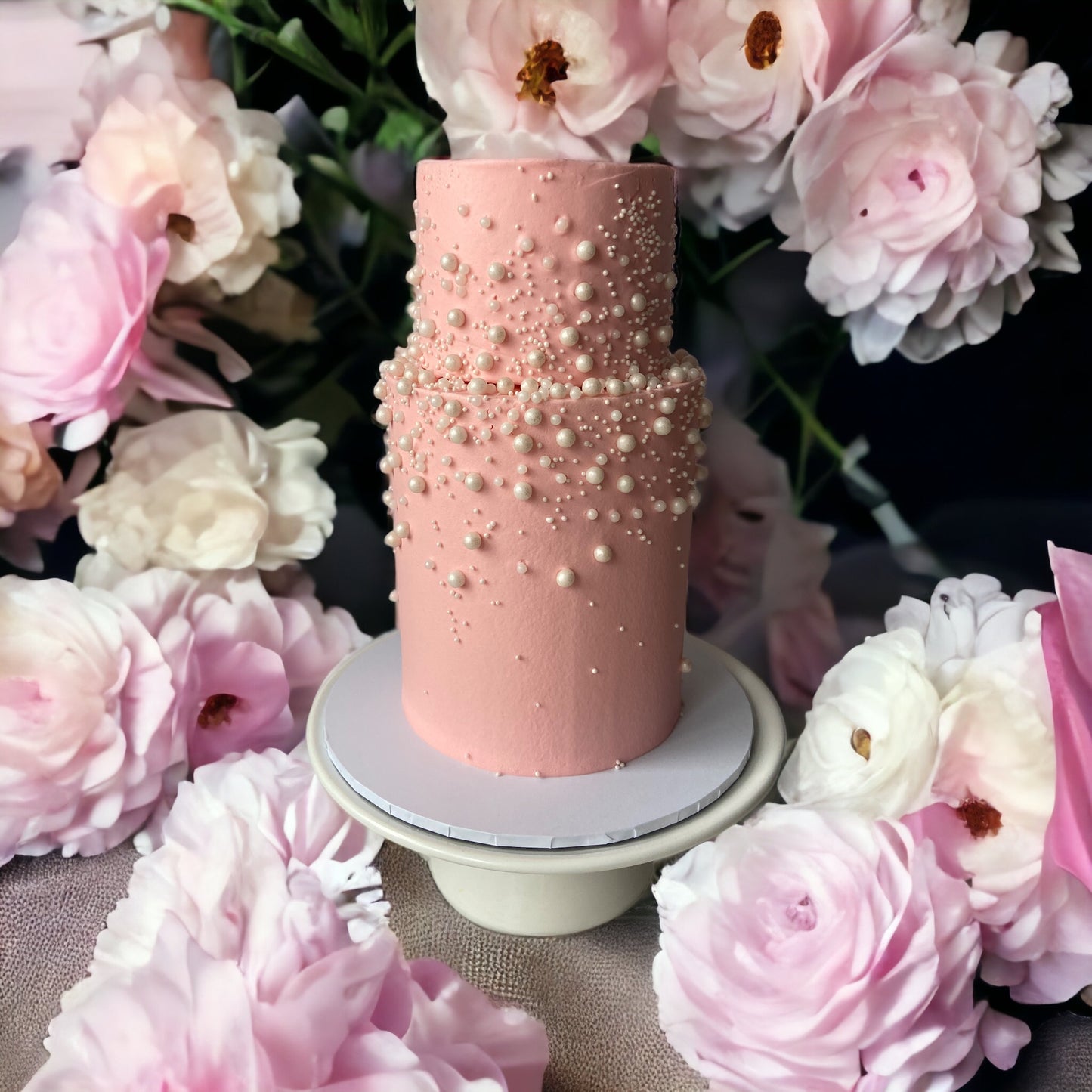 Two Tier Pearl Cake